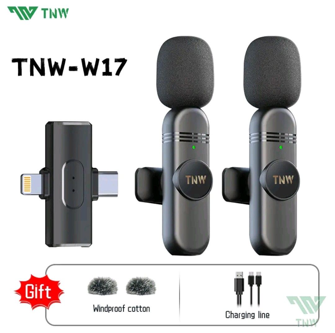 TNW W17 Dual Wireless Lavalier Microphone (Category: Microphones) located in Bangui. Submitted by theelleacollective (Listing ID 1387814967, Image 1). Description: complete set.