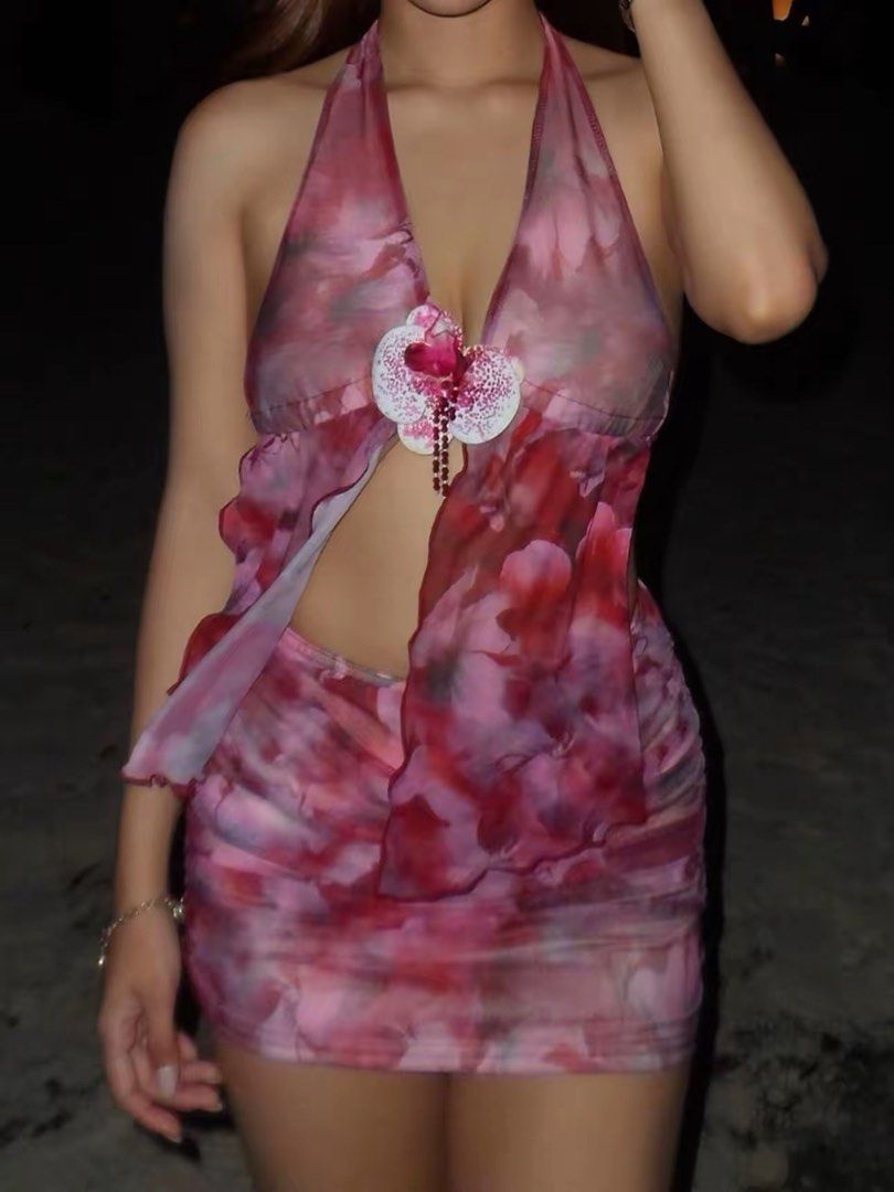 Two Piece Beach Floral Outfit (Category: Sets or Coordinates) located in Pasig City. Submitted by declutterisreal (Listing ID 1387887698, Image 1). Description: SAME DAY DEL Selling price - 400 (USED ONCE) Size Small but can fit to Medium Bought from shein Orig price 589 Can do lalamove/j&t Mop - gcash/bank transfer only Dm for more pics .