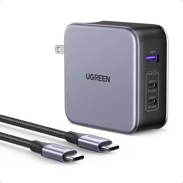 Ugreen Nexode 140W Charger with Type C to Type C Fast Charging Cable (Category: Chargers & Cables) located in Makati City. Submitted by jc.cuerdo (Listing ID 1387923477, Image 3). Description: Description Nexode 3-Port GaN PD 3.1 Laptop Charger with 5ft USB C to C Cable Compatible with iPhones, Laptops, Tablets, Smartphone, and Smartwatches Input & Output Input:100-240V~50/60HZ 2A Max USB-C1 Output: 5V = 3A 9V = 3A 12V = 3A 15V = 3A 20V = 5A 28V 