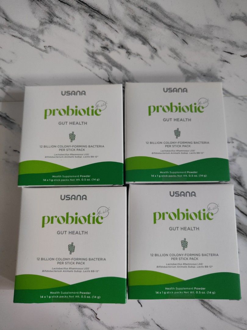 USANA Probiotic Gut Health Supplement (Category: Vitamins & Supplements) located in Singapore. Submitted by nat2nat (Listing ID 1387754461, Image 1). Description: Overstocked, brand new sealed - USANA Probiotic - 14 stick packs per box - 12 billion colony-forming bacteria per stick pack - Expiry: regular stock available Retail: $45/box.