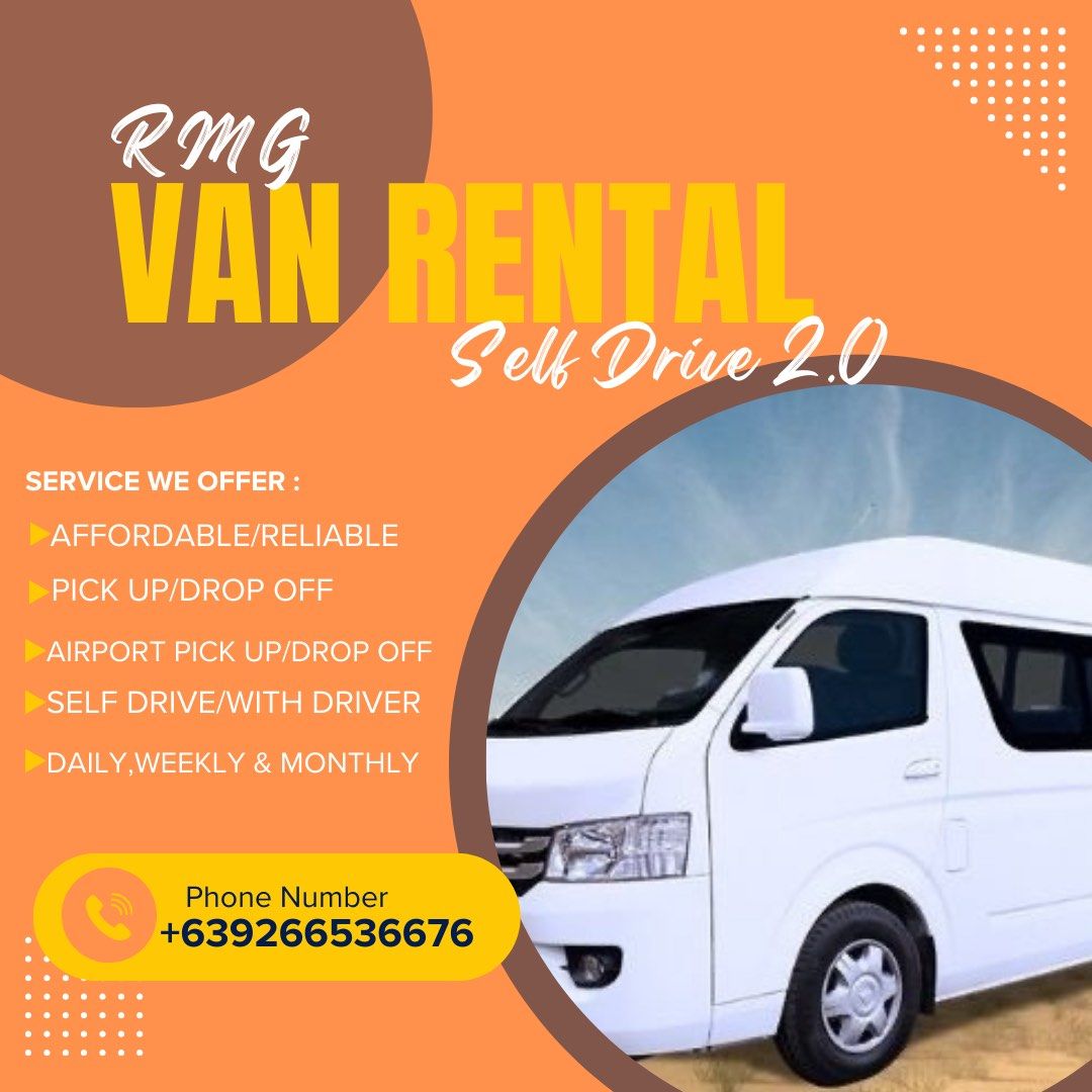 VAN FOR RENT SELF DRIVE OR WITH DRIVER (Category: Announcements) located in Manila. Submitted by bahaykuboph (Listing ID 1387865062, Image 3). Description: pm us on fb page: rmg car rental-self drive.