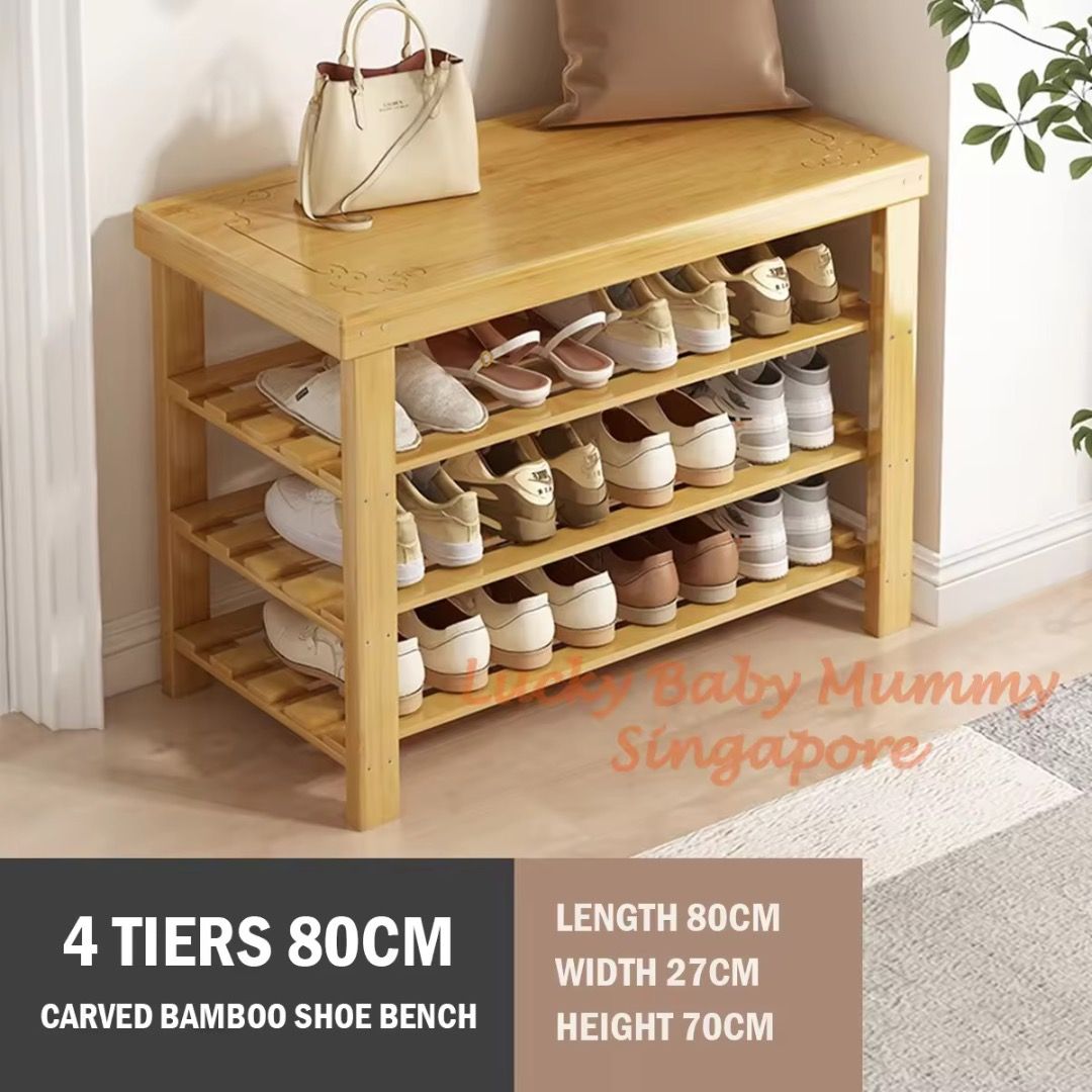Wooden Shoe Rack Bench Table | Entryway Shoe Storage Table | Multi ...
