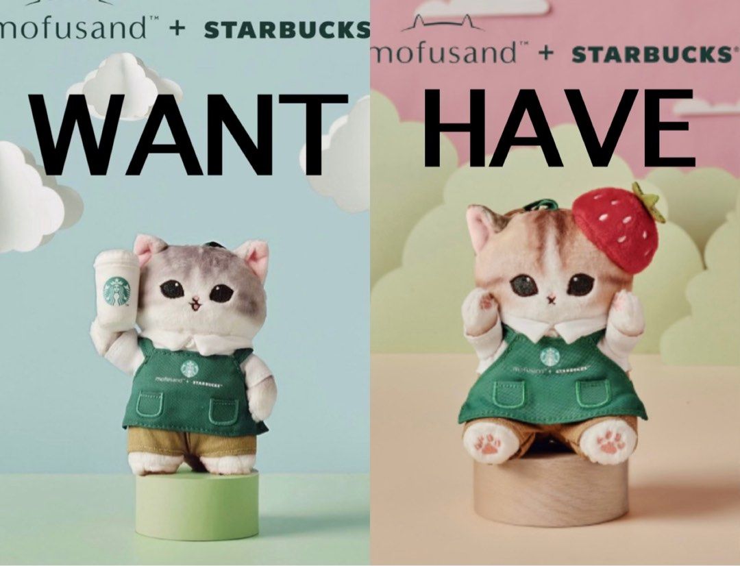 mofusand starbucks キーチェーン starbucks mofusand 第二弾コラボ 苺 キーチェーン - メルカリ