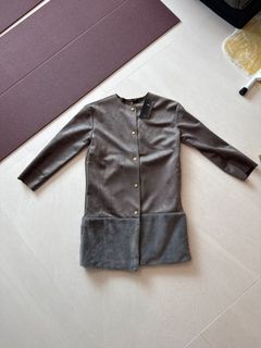 ZARA 絨褸 Grey Coat with Fur Trim 全新未剪牌64239557410177110