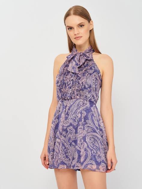 ZARA Paisley Playsuit (XS) (Category: Rompers) located in Quezon City. Submitted by michaelacd (Listing ID 1387803835, Image 1). Description: ZARA Paisley Playsuit size: XS - used once at home lang for pictures - looks like a dress but has built in shorts 🫶🏼 RFS: decluttering .