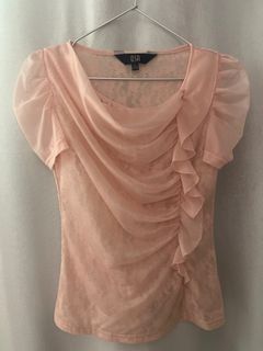 @粉色蕾絲公主袖上衣64220096684163110