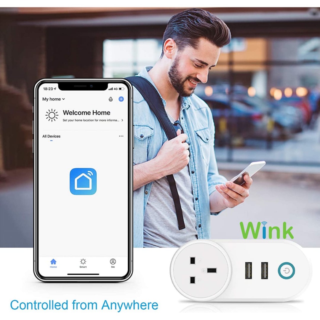 智能家居 Wifi 插蘇頭連 2 USB 充電插頭 qpokckp Smart Socket Wifi Plug with 2 USB ...