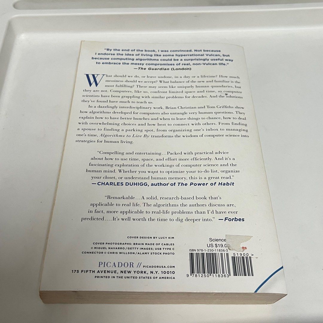 Algorithms to Live By by Brian Christian and Tom Griffiths (Category: Storybooks) located in Makati City. Submitted by fifoaway (Listing ID 1387992319, Image 2). Description: .