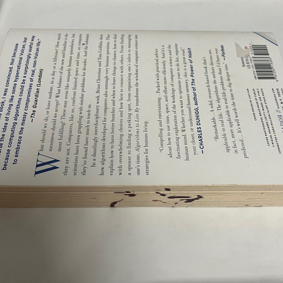 Algorithms to Live By by Brian Christian and Tom Griffiths (Category: Storybooks) located in Makati City. Submitted by fifoaway (Listing ID 1387992319, Image 3). Description: .