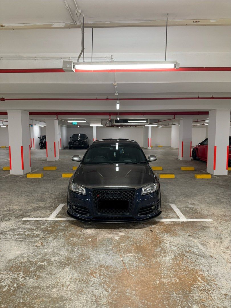 Audi S3 Sportback 8P Auto (Category: Used Cars) located in Singapore. Submitted by zippit (Listing ID 1388068644, Image 2). Description: AUDI S3 Quattro Sportback COE until: 01/07/2030 Car freshly sprayed in BMW Tanzanite Blue with Glasruit Lacquer - 3 weeks old paint Rare CF Bonnet FLOW Front lip,Side Skirt and Rear Diffuser Oettinger spoiler CF LED flat bottom steering wheel Leyo Billet gear knob Lufi Upgraded Android and Apple car play system 