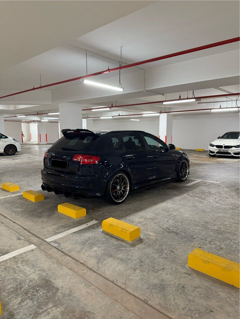 Audi S3 Sportback 8P Auto (Category: Used Cars) located in Singapore. Submitted by zippit (Listing ID 1388068644, Image 3). Description: AUDI S3 Quattro Sportback COE until: 01/07/2030 Car freshly sprayed in BMW Tanzanite Blue with Glasruit Lacquer - 3 weeks old paint Rare CF Bonnet FLOW Front lip,Side Skirt and Rear Diffuser Oettinger spoiler CF LED flat bottom steering wheel Leyo Billet gear knob Lufi Upgraded Android and Apple car play system 