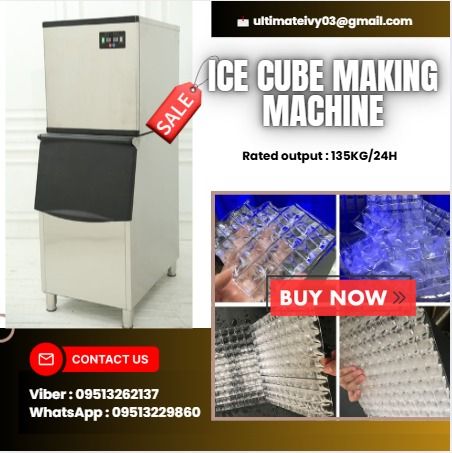 Ice Making Machine for Making Ice Cube Ice Maker 135KG/24H (Category: Ice-cream Makers) located in Caloocan City. Submitted by chaseolive35337 (Listing ID 1388007554, Image 1). Description: Sale ‼️ Sale ‼️ Sale ‼️ Sale ‼️ Sale ‼️ Star Online Shopping 🛒. "Open at 9am to 5pm" Mon to Sat Ice Making Machine for Making Ice Cube Ice Maker 135KG/24H PHP 158,340 Model : BMC300P Rated output : 135KG/24H Voltage : 220V50HZ1P Ice size : 22*22*22mm or custo