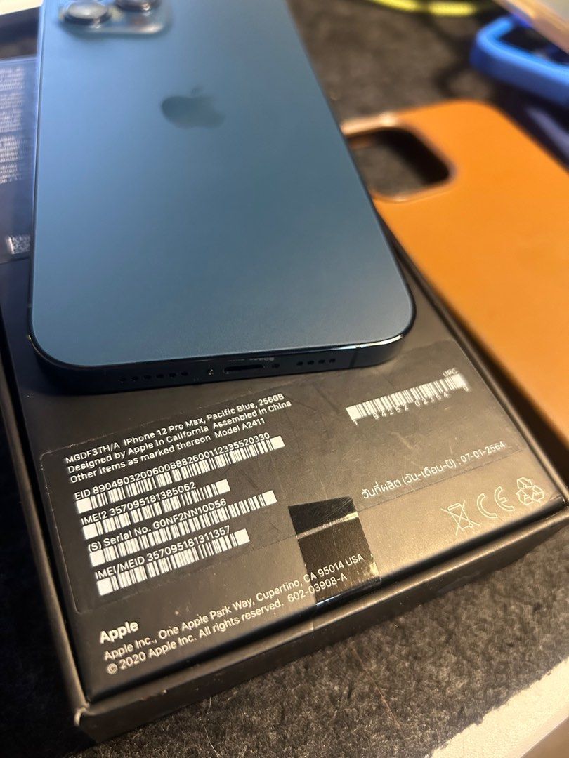 iPhone 12 Pro Max 256gb Pacific Blue (Category: iPhone 12 Series) located in Dasmarinas. Submitted by nnthy (Listing ID 1388041331, Image 3). Description: Helping sell my mom’s phone ☁️ iPhone 12 Pro Max ☁️ Comes with its box ☁️ On tempered glass since bought ☁️ Free Cases ☁️ Original magsafe cases ☁️ 256gb ☁️ 78% Battery Health but still lasts long ☁️ No scratches or dents ☁️ No hidden flaws / issues Meet up @ Dasma, Carmona, Uptown BGC (wednesd