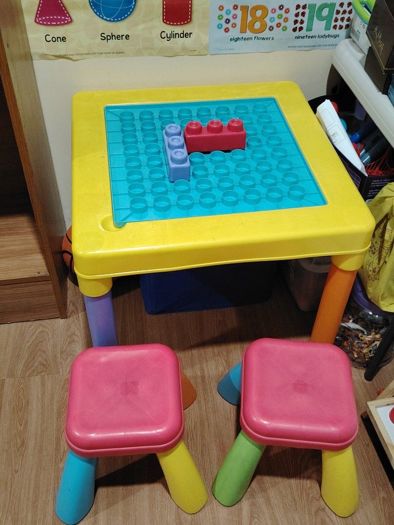 Kiddie Table with Lego Big Blocks with 2 chairs (Category: Kids Tables & Chairs) located in Quezon City. Submitted by cbenz2003 (Listing ID 1388099774, Image 3). Description: Kiddie Table with Lego Big Blocks with 2 chairs..