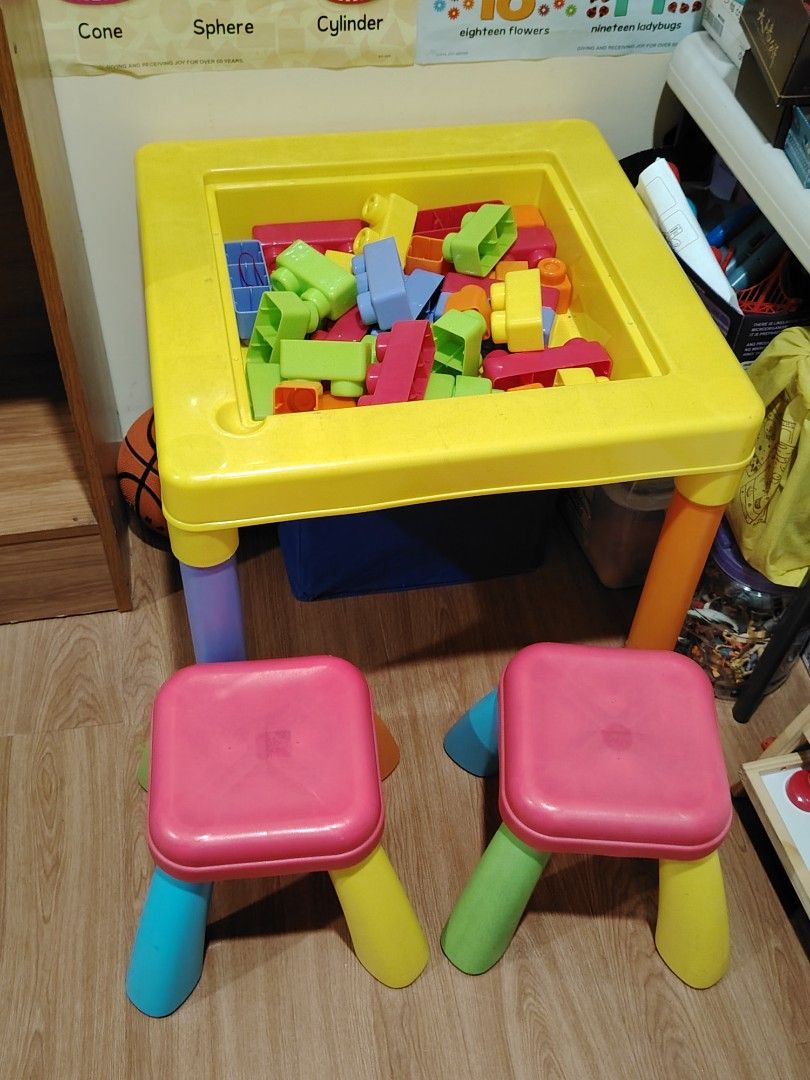 Kiddie Table with Lego Big Blocks with 2 chairs (Category: Kids Tables & Chairs) located in Quezon City. Submitted by cbenz2003 (Listing ID 1388099774, Image 2). Description: Kiddie Table with Lego Big Blocks with 2 chairs..