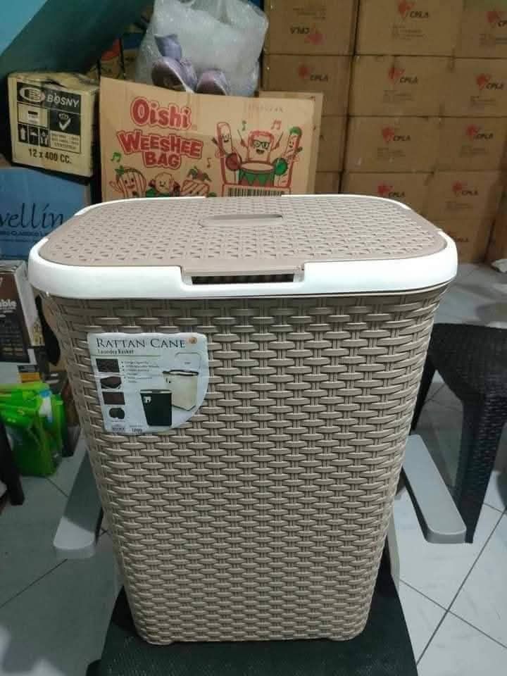 Laundry Basket (Category: Storage Boxes & Baskets) located in Manila. Submitted by redonline (Listing ID 1387976463, Image 3). Description: Rattan Laundry Basket with Wheels ₱380 ON HAND BRAND NEW Mode of Payment: Gcash,COD Same day delivery + Delivery Fee.