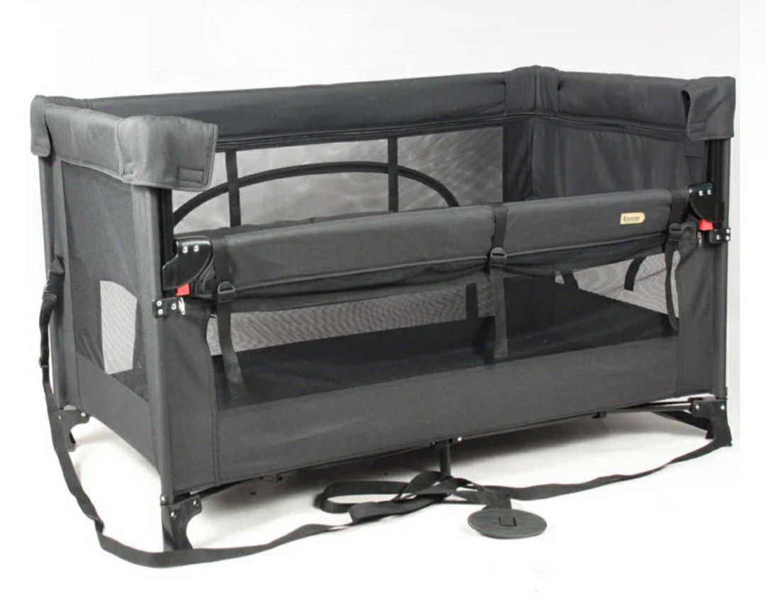 Looping Pack n Play Crib co-sleeper playpen (Category: Cots & Cribs) located in Pasig City. Submitted by mycolourph (Listing ID 1388007479, Image 1). Description: For sale: Looping Pack n Play Crib, co-sleeper, playpen Used 3x only 10k (mattress and 3 bedsheets included from baby company worth 3k+) Size of playpen: 125 x 69 x 74.5 cm Weight of playpen: 11.82kg Co-sleeper height : 12cm Size of diaper changer: 50 x 65 x 8 cm Supports 9kg for newbor