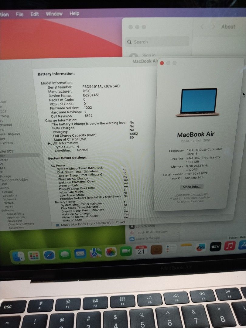 MacBook Air 2018 'Rose Gold' (Category: Laptops & Notebooks) located in Quezon City. Submitted by junaifcama75358 (Listing ID 1388003117, Image 1). Description: MacBook Air 2018. Rose Gold 1.6 GHz Dual-Core Intel Core i5 Intel UHD Graphics 8GB LPDDR3 128 SSD 4 Cycle Count MAKINIS all parts are original All ports Ang keys working Built-in Retina display Inclusion: unit and charger( no box) Negotiable for sure buyer Meet up area around batanggas An