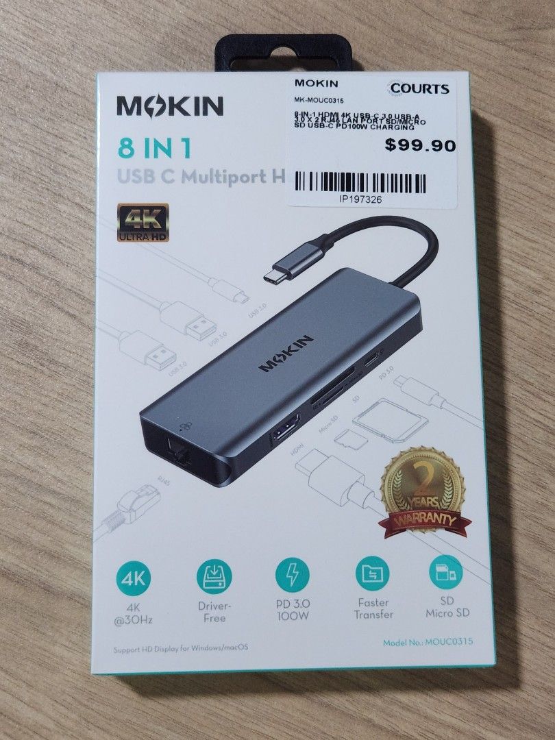 MOKIN 8-in-1 USB-C Multiport Hub, Computers & Tech, Parts & Accessories ...