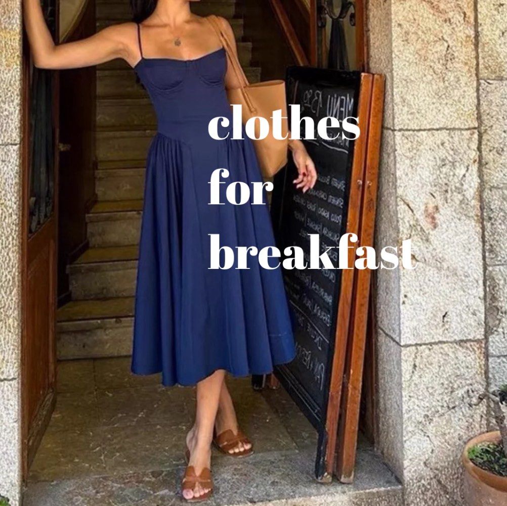 Navy Blue Dress - Clothes for Breakfast (Category: Dresses) located in Makati City. Submitted by concepstore (Listing ID 1387999829, Image 1). Description: RFS: Too small on me, I gained weight Worn once just to fit Washed Material: Quality poplin fabric Color: Navy Blue Size: One size Recommended for frames: SMALL to SEMI-MEDIUM Dimensions when laid flat: length: 44” armpit to armpit: 15” (with underwire, no padding, fits up to bust 34B”) waist: