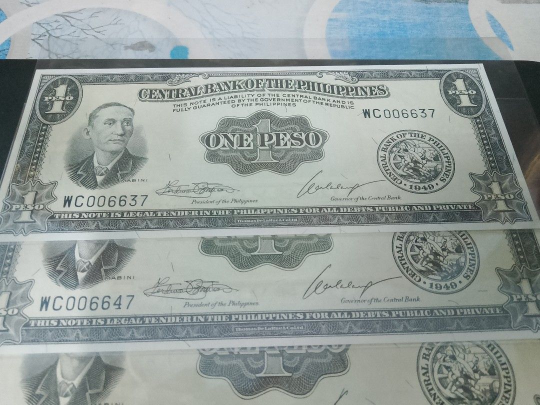 One Peso Apolinario Mabini (Category: Currency) located in Angono. Submitted by raytumolva08 (Listing ID 1388008839, Image 3). Description: 499 Each Almost UNC.