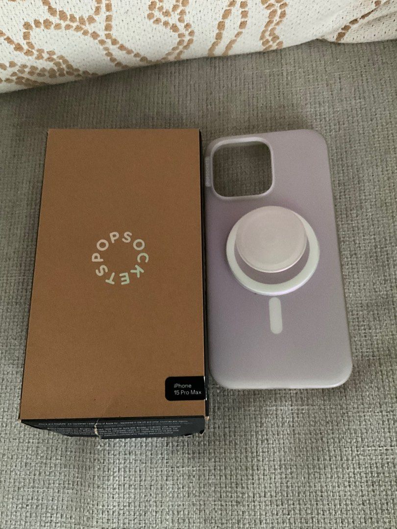 Popsocket case for Iphone 15 Pro max (Category: Cases & Sleeves) located in Rizal. Submitted by shopaholicsnook (Listing ID 1387954285, Image 2). Description: Slightly used. With box.