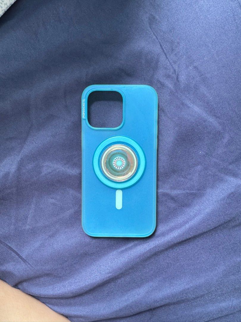 Popsockets Case (Category: Cases & Sleeves) located in Pasig City. Submitted by airaolivera (Listing ID 1387981893, Image 2). Description: Popsockets Case - Opalescent Blue With Poptop Slight yellowing on the sides but barely noticeable. .