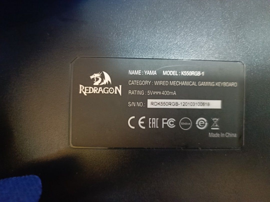 Red Dragon K550 Mechanical Keyboard (Category: Computer Keyboard) located in Cainta. Submitted by jmsgallardo (Listing ID 1387989171, Image 1). Description: Red Dragon K550 full size Mechanical Keyboard. Hot swappable, purple switches...