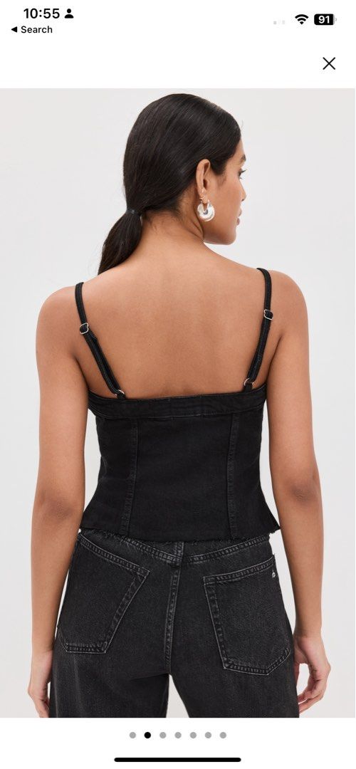 Reformation Coco Bustier (Category: Sleeveless) located in Quezon City. Submitted by bagelll18 (Listing ID 1387953899, Image 2). Description: BNWT Reformation Coco Denim Bustier top in Vana (Black) Size 2/XS BNWT Slightly negotiable.