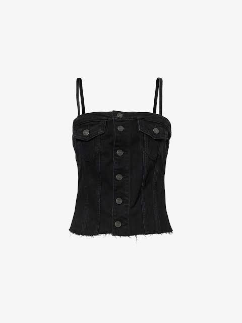 Reformation Coco Bustier (Category: Sleeveless) located in Quezon City. Submitted by bagelll18 (Listing ID 1387953899, Image 3). Description: BNWT Reformation Coco Denim Bustier top in Vana (Black) Size 2/XS BNWT Slightly negotiable.