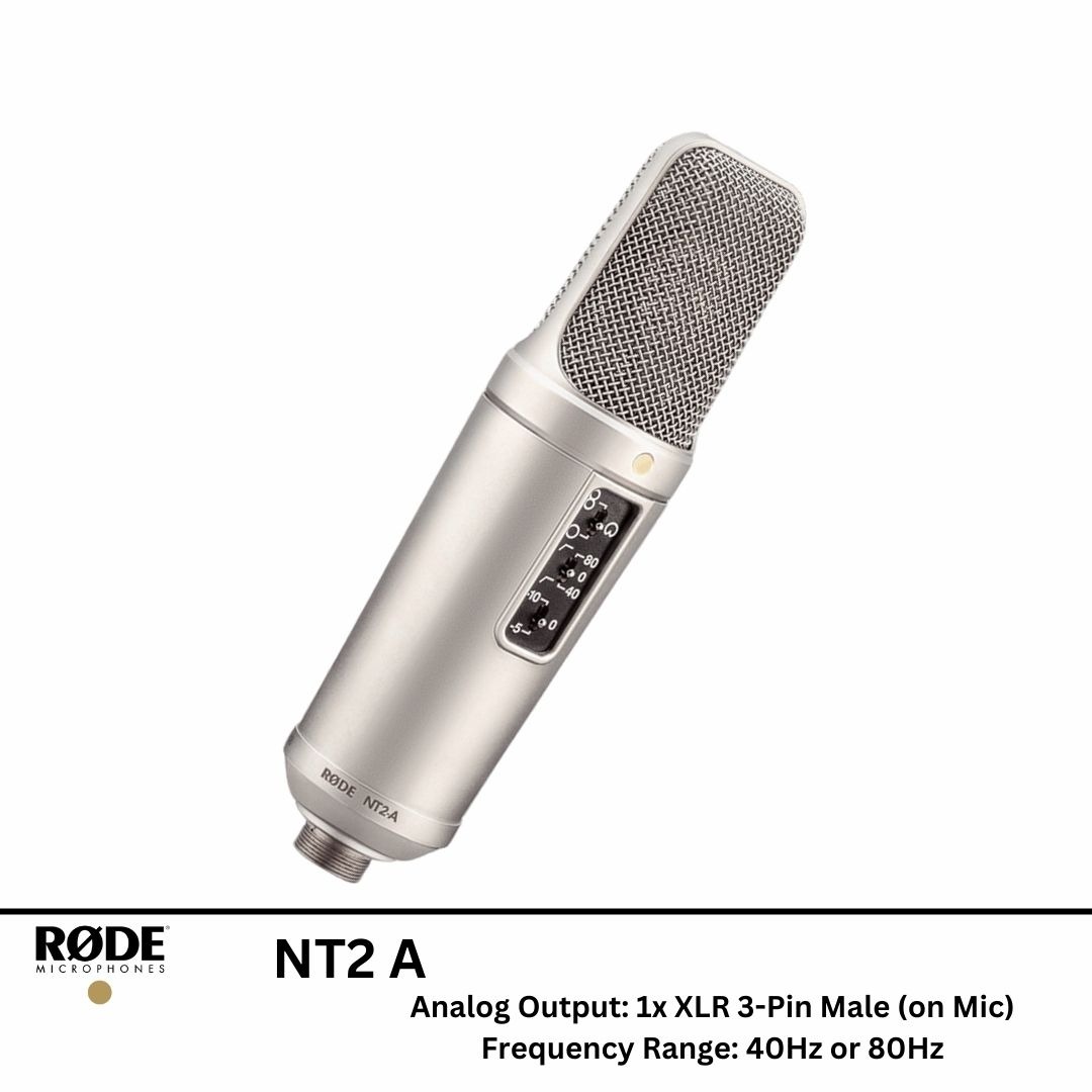 RODE NT2-A Large-Diaphragm Multipattern Condenser Microphone, Audio ...
