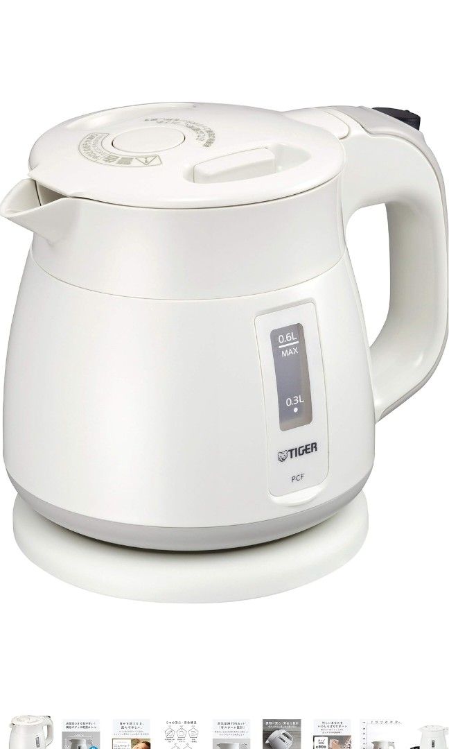 Tiger 0.6 L Electric Kettle Model: PCF-G060 (Category: Kettles & Airpots) located in Quezon City. Submitted by chocobutterpie (Listing ID 1387976100, Image 1). Description: 110V new unboxed RFS: got gifted a bigger kettle originally bought for around 3000 open to negotiation.
