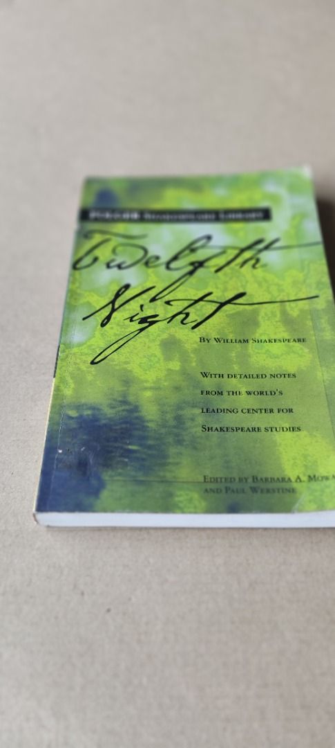 Twelfth Night (Folger Shakespeare Library) by William Shakespeare (Category: Storybooks) located in Quezon City. Submitted by outoftheboxph (Listing ID 1388077041, Image 3). Description: Twelfth Night (Folger Shakespeare Library) by William Shakespeare Mass Market Paperback – Illustrated, July 1, 2004 ======= Named for the twelfth night after Christmas, the end of the Christmas season, Twelfth Night plays with love and power. The Countess Olivia,