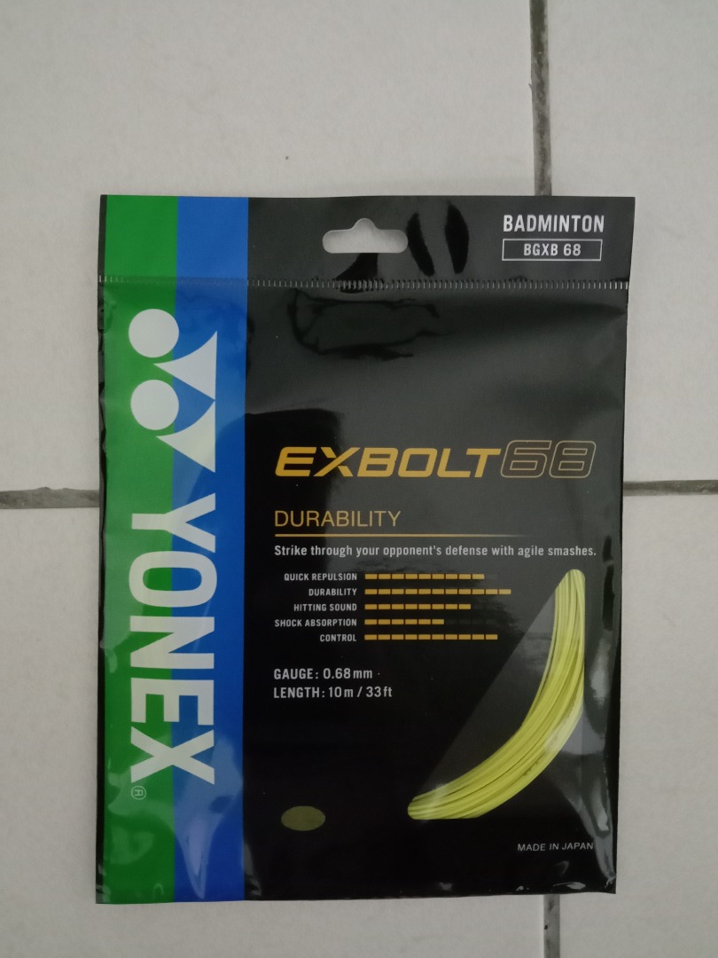 Yonex Exbolt 68 Badminton Stringing, Sports Equipment, Sports & Games ...
