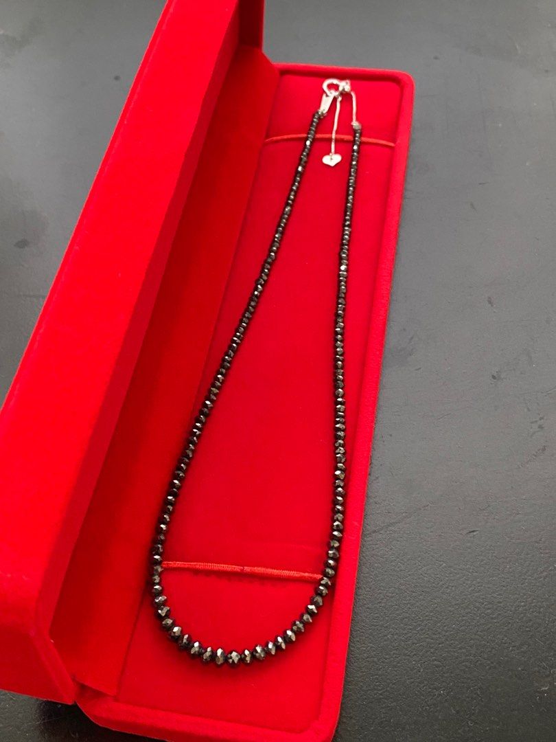 30 CARATS BLACK DIAMOND NECKLACE (Category: Precious Stones) located in Manila. Submitted by msbelleph (Listing ID 1388146003, Image 1). Description: Lucky BLACK DIAMOND Necklace🖤💎 30.00 CARATS K18 WG 16-18” Php35,000 only LOW BALLERS will NOT be entertained. ▪️Meet up at Sun Mall Welcome Rotonda and SM San Lazaro only ▪️Personal rider/Grab express within Manila ▪️LBC nationwide MOP: BPI/Security Bank/GCash Instagram: ms.belleph Facebook page: 