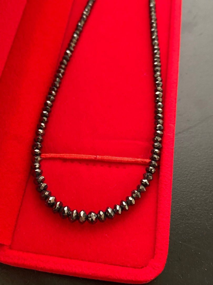 30 CARATS BLACK DIAMOND NECKLACE (Category: Precious Stones) located in Manila. Submitted by msbelleph (Listing ID 1388146003, Image 2). Description: Lucky BLACK DIAMOND Necklace🖤💎 30.00 CARATS K18 WG 16-18” Php35,000 only LOW BALLERS will NOT be entertained. ▪️Meet up at Sun Mall Welcome Rotonda and SM San Lazaro only ▪️Personal rider/Grab express within Manila ▪️LBC nationwide MOP: BPI/Security Bank/GCash Instagram: ms.belleph Facebook page: 
