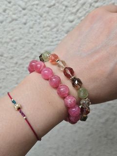 High-quality rhodonite bracelet 9.8mm, currently fits wrist size 14-14.5cm, comes with 3 loose beads for matching.64227220232194110