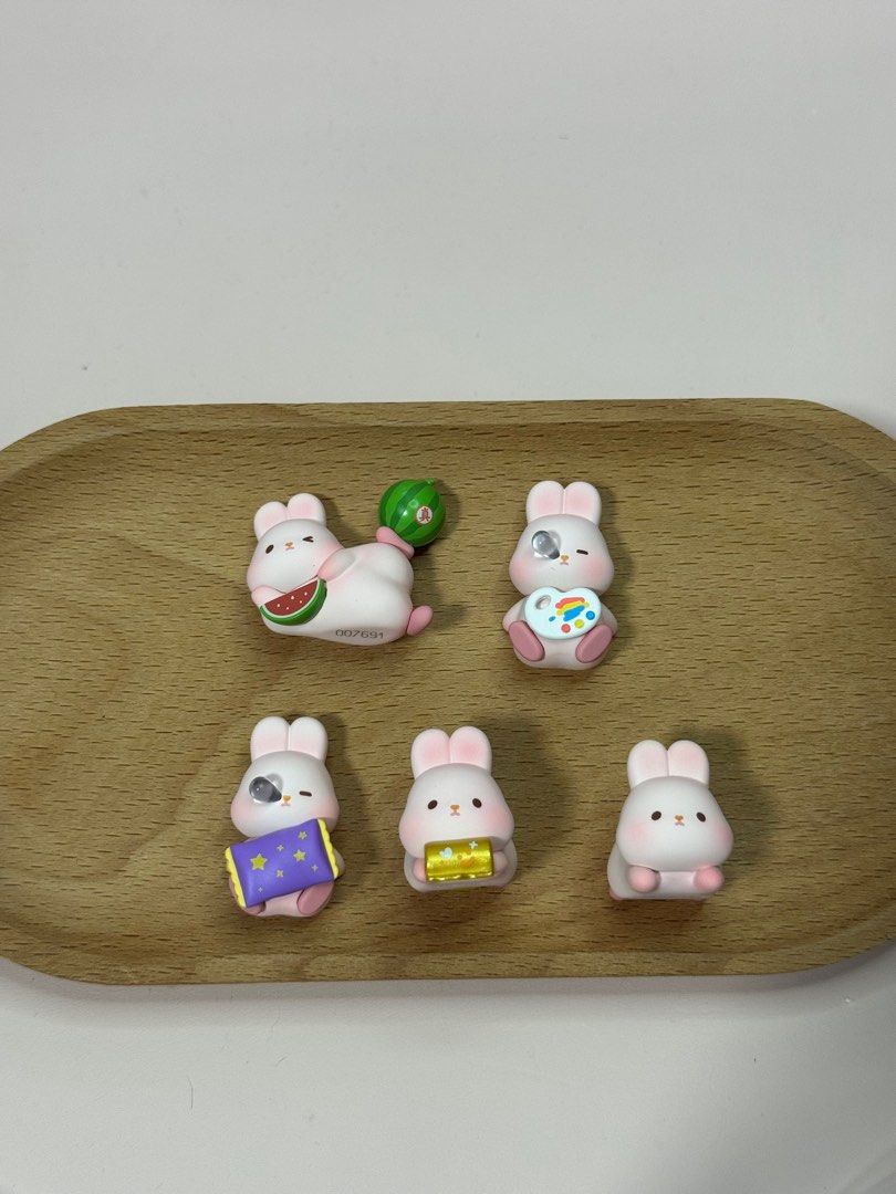 Assorted mini beans (Category: Designer & Blind Box Toys) located in Singapore. Submitted by floopflops (Listing ID 1388131718, Image 3). Description: Mix and match mini beans 5 for $20 10 for $35 Rico special adds $5 final bill Tags: QOQO RICO BEANS MOMO BUNNY .
