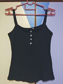 新品❗️値下げスカーラCheck Separate Twist Tank Top Zara S Basic Black Sleeveless Square Neck Tank Top XS S