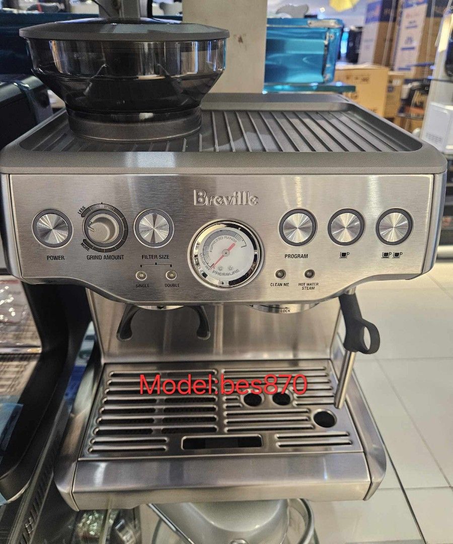 BREVILLE ESPRESSO COFFEE MAKER AND COFFEE MACHINE (Category: Coffee Machines & Makers) located in Manila. Submitted by chuck_claros (Listing ID 1388241089, Image 2). Description: BREVILLE ESPRESSO COFFEE MAKER AND COFFEE MACHINE THE BARISTA EXPRESS/TOUCH ☑️BRAND NEW FACTORY SEALED UNIT WITH OFFICIAL SALES INVOICE AND WARRANTY 🔻SALE!!! SALE!!! SALE!!!🔻 🔻!!! DISCOUNTED PRICE !!!🔻 ◽(COFFEE MACHINE) BES870 - SALE PRICE - 44,690 (SILVER) BES876BTR