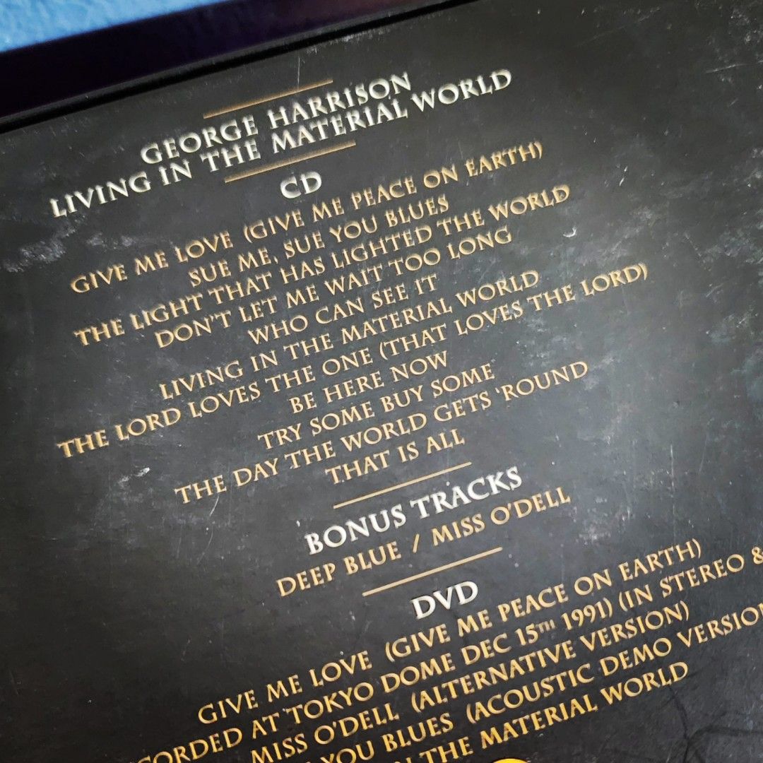 Conceptual & Spiritual Rock Set (Category: CDs & DVDs) located in Paranaque City. Submitted by storagemnl (Listing ID 1388174654, Image 2). Description: Conceptual & Spiritual Rock Set PHP 2820+SF The Who’s Tommy + George Harrison’s George Harrison - Living in the Material World: 50th Anniversary Edition (2CDs) (conceptual grandeur, spiritual songwriting, 70s rock artistry) #StorageMNL *Some cases have wear or damage. Discs may show light marks, 