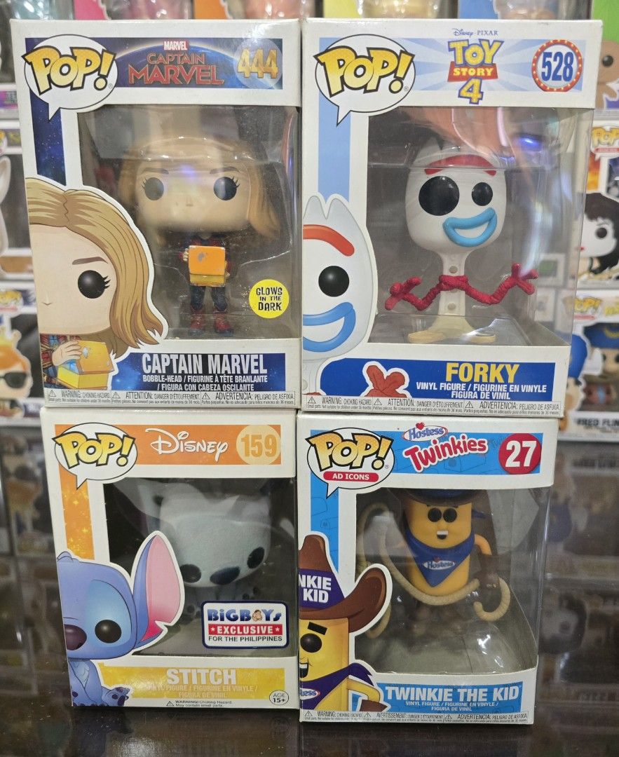 Funko forky, stitch, marvel,twinkies,sylvie (Category: Designer & Blind Box Toys) located in San Juan City. Submitted by tazica (Listing ID 1388168760, Image 1). Description: san juan city forky - sold stitch - sold.
