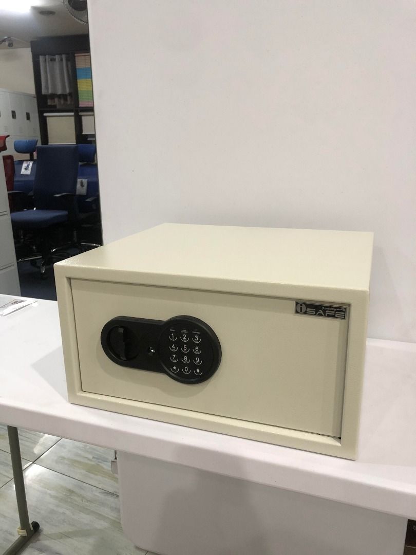 iSAFE™ iSFN-40 Electronic Digital Safe (Category: Safe) located in Taguig. Submitted by costuless.taguig (Listing ID 1348045493, Image 2). Description: Item Code: iSFN-40 SALE PRICE: ₱3,499.00 Note: Price may change without prior notice. iSAFE™ Electronic Digital Safe ♡ Colors: Beige & Black ♡ Size: H23 x W44 x D38cm (Laptop size) ♡ Material: Steel ♡ Simple keypad interface ♡ One-touch re-set button inside safe ♡ Time out period: After 3 attempts