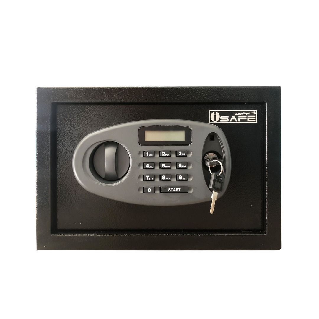 iSAFE SFLCD20 Electronic Digital Safe with LCD (Category: Safe) located in Taguig. Submitted by costuless.taguig (Listing ID 1388221318, Image 2). Description: Item Code: SFLCD20 SALE PRICE: ₱2,299.00 Note: Price may change without prior notice. iSAFE Safety Vault Electronic Digital Hotel Safe Vault ♡ Colors: Beige, Black ♡ Size: H20 x W30 x D20cm ♡ Material: Steel ♡ Simple keypad interface ♡ One-touch re-set button inside safe ♡ Time out period: