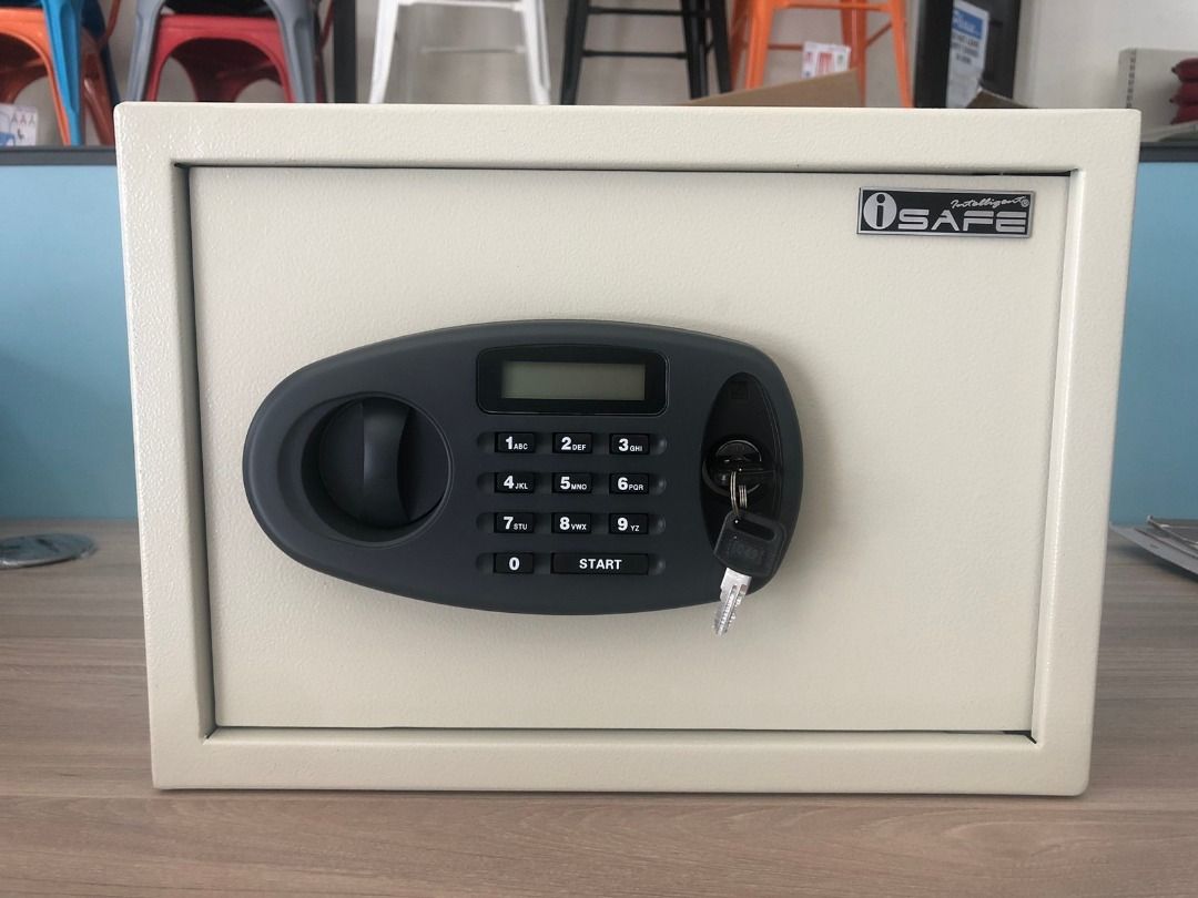 iSAFE™ SFLCD25 Electronic Digital Safe with LCD (Category: Safe) located in Taguig. Submitted by costuless.taguig (Listing ID 1348098184, Image 2). Description: Item Code: SFLCD25 SALE PRICE: ₱2,999.00 Note: Price may change without prior notice. iSAFE Safety Vault Electronic Digital Hotel Safe Vault ♡ Colors: Beige & Black ♡ Size: H25 x W35 x D25cm ♡ Material: Steel ♡ Simple keypad interface ♡ One-touch re-set button inside safe ♡ Time out perio