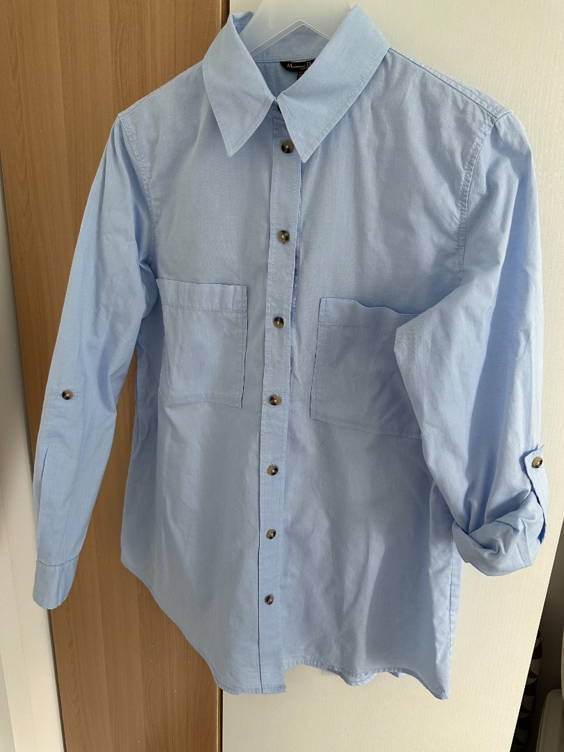 Light Blue ButtonUp Shirt, Women's Fashion, Tops, Longsleeves on Carousell — free download