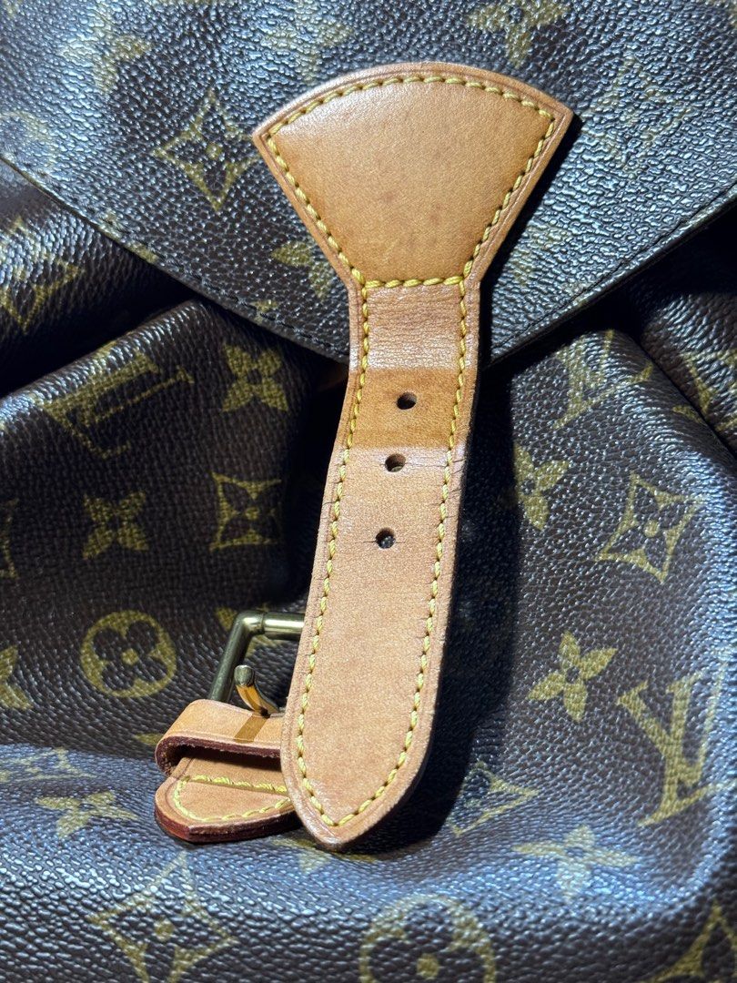 Louis Vuitton Montsouris Backpack GM (Category: Luxury Bags & Wallets) located in Pasig City. Submitted by mr.arc (Listing ID 1388187376, Image 2). Description: Authentic Vintage Louis Vuitton Montsouris Backpack GM Approximately 37 x 31 x 13.5 CM Please check pictures carefully. Bag is well maintained and conditioned. In Vintage condition, water marks, rubs on the leather. Main Issue: I replaced the drawstring and puller cause the original has l