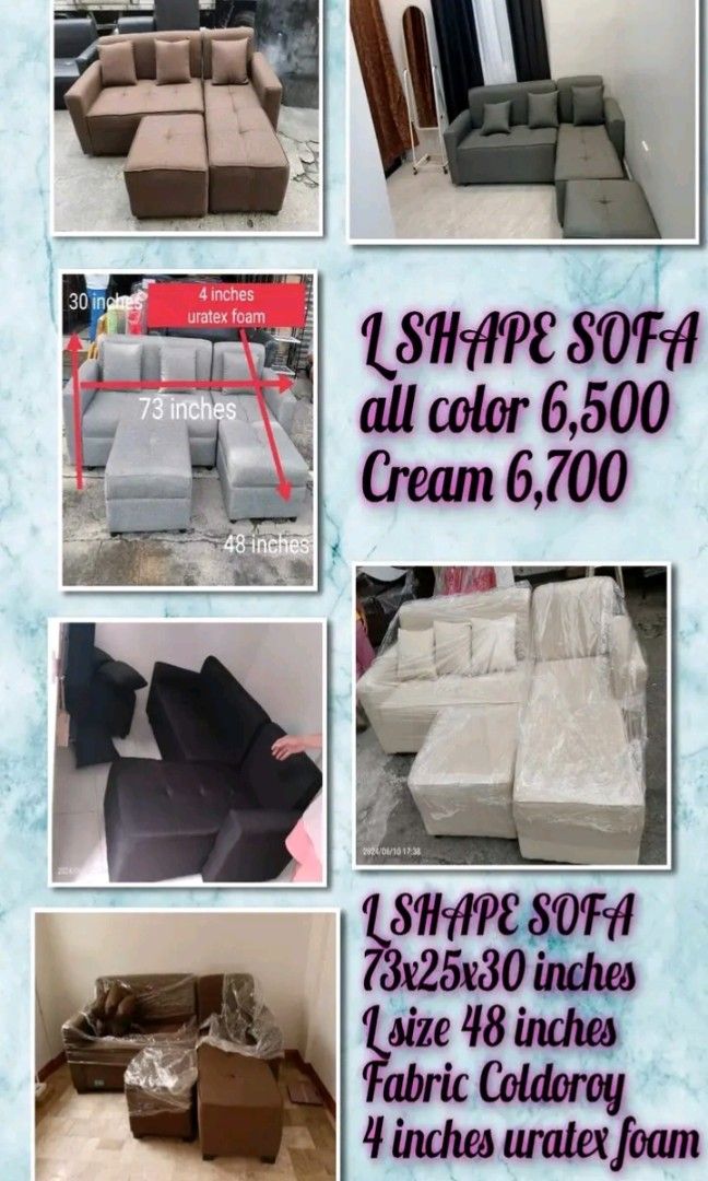 Mini l shape sofa (Category: Sofas) located in San Juan City. Submitted by mhengchini24921 (Listing ID 1388303847, Image 1). Description: All item is brand new.. Cod.. Same day delivery.. Free assemble.. Delivery fee thru lalamove rate.. Kindly pm or call 0 9 5 6 2 2 1 7 2 5 5 0 9 6 0 5 4 5 2 8 4 5.