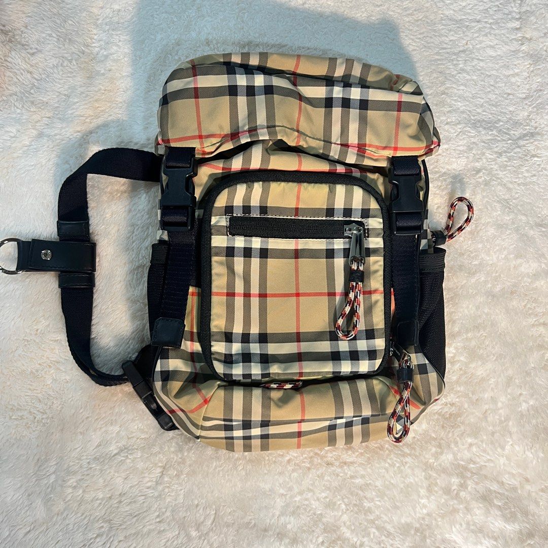 Nova Check Backpack in Beige from Burberry (Category: Luxury Bags & Wallets) located in Santa Rosa. Submitted by inirtia (Listing ID 1388204107, Image 3). Description: Barely used. 🎨 Color may vary due to lighting 📦 SF not yet included 🛍 Nonrefundable. No exchange/returns 💵 Payment: BPI/BDO/GCASH 🚚 Courier: LBC/LALAMOVE.