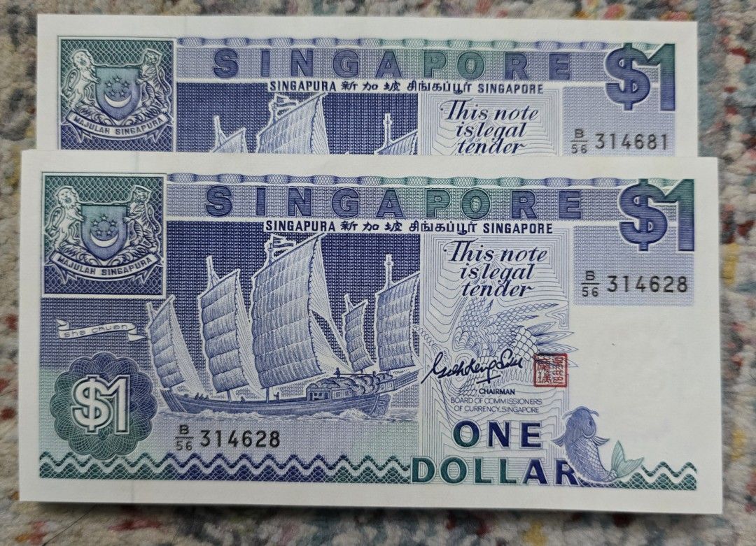 Old Notes (Category: Currency) located in Singapore. Submitted by aimo_13 (Listing ID 1388184624, Image 2). Description: Afew pieces Running number Bird series $2 each Ship series $1.50 each.